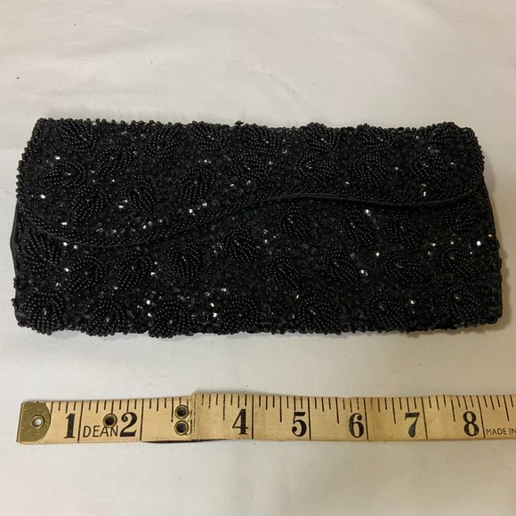 Vintage Black Beaded Clutch - Picture 1 of 5